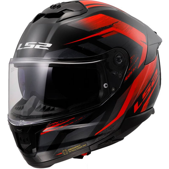 LS2 Stream II Fury Black Red Gloss Helmet (D Ring)