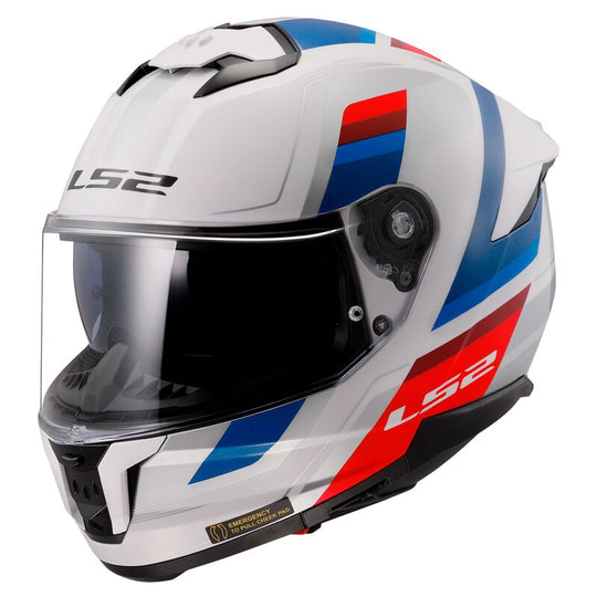 LS2 Stream II Vintage White Blue Red Gloss Helmet (D Ring)