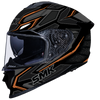 SMK Titan Panther Gloss Black Grey Orange (GL267) Helmet