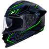 SMK Titan Panther Gloss Black Blue Green (GL258) Helmet