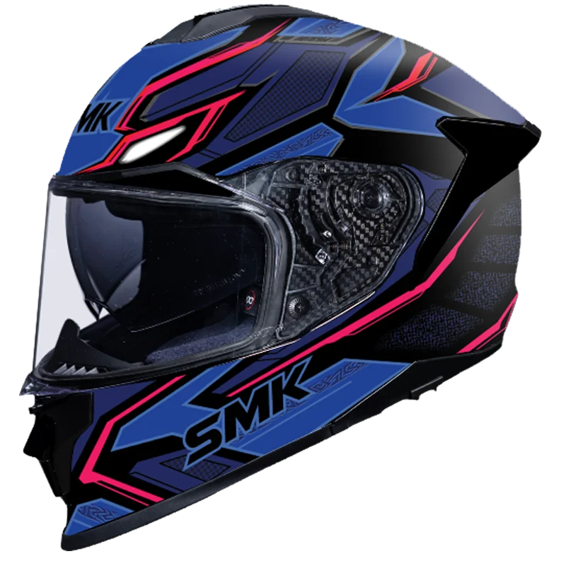 SMK Titan Panther Gloss Black Blue (GL259) Helmet