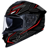 SMK Titan Panther Gloss Black Grey Red (GL263) Helmet