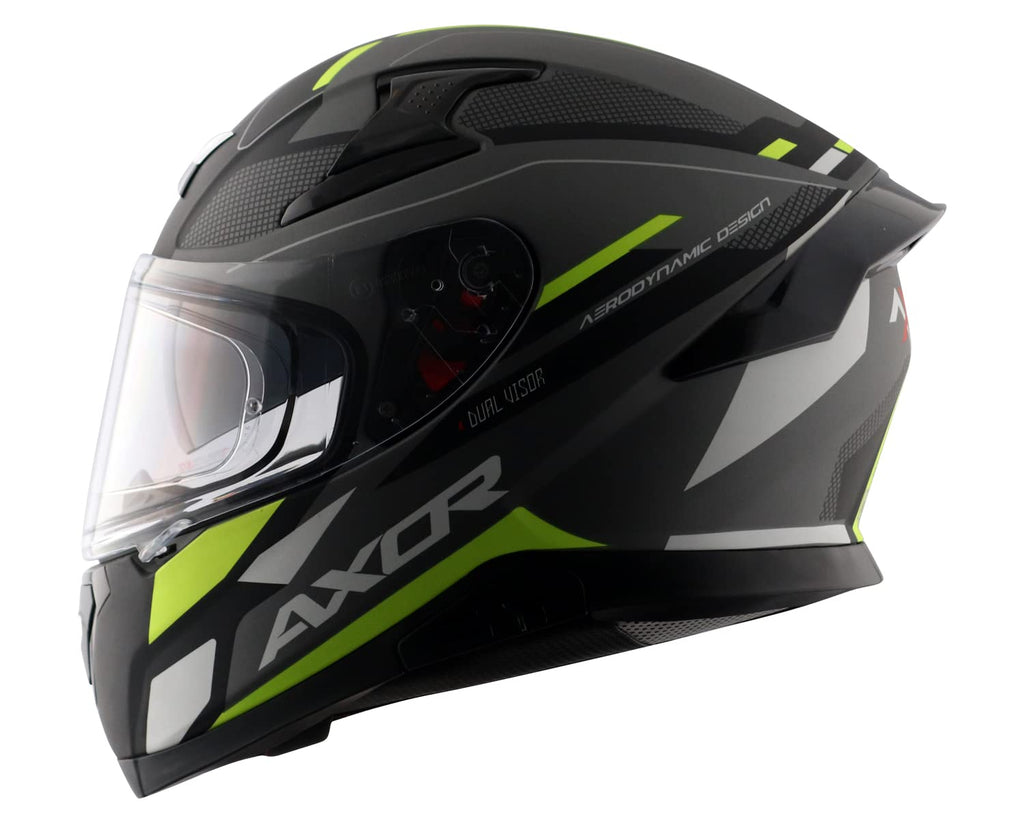 AXOR Apex Turbine Matt Black Neon Yellow Grey Helmet