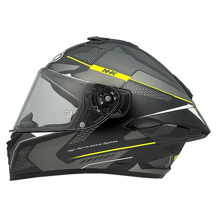 NHK K5R Anomalistic Gloss Black Fluro Yellow Helmet
