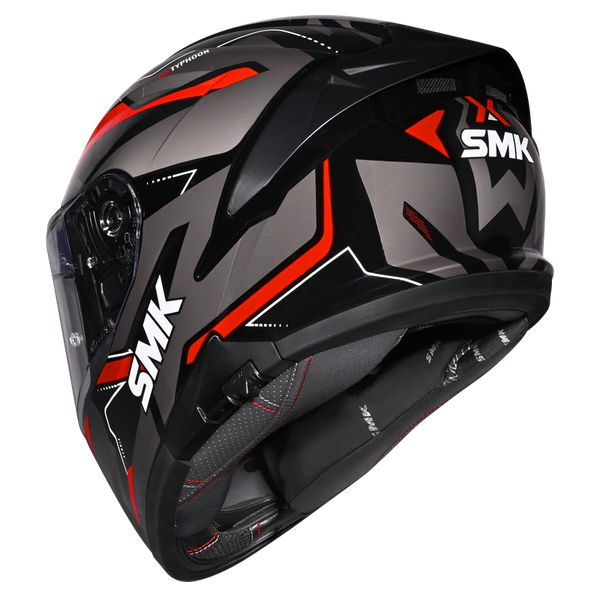 SMK Typhoon Azonix Matt Black Grey Red (MA263) Helmet– Moto Central