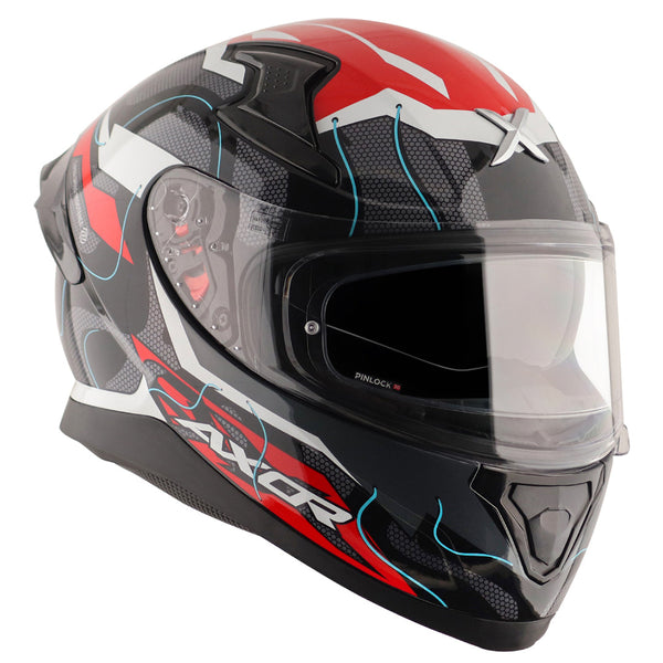 AXOR Apex Dynamo Gloss Black Red Helmet– Moto Central