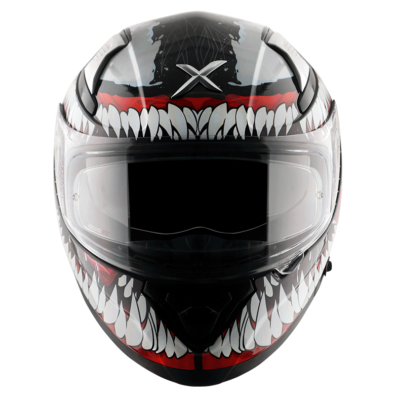 AXOR Apex Marvel Venom Gloss Black Red Helmet