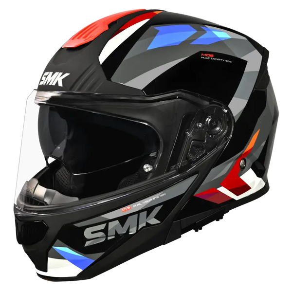 SMK Gullwing Charger Gloss Black Grey Red (GL263) Helmet