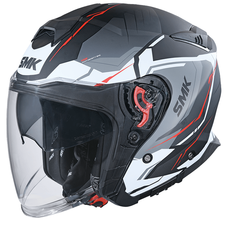 SMK GTJ Escape Black White Red Matt (MA213) Helmet