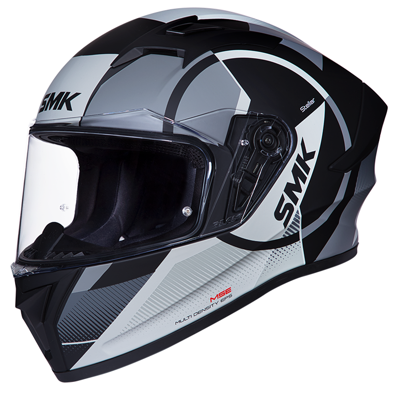 SMK Stellar Sports Faro Gloss Black Grey (GL266) Helmet
