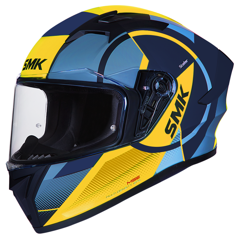 SMK Stellar Sports Faro Gloss Blue Yellow (GL554) Helmet
