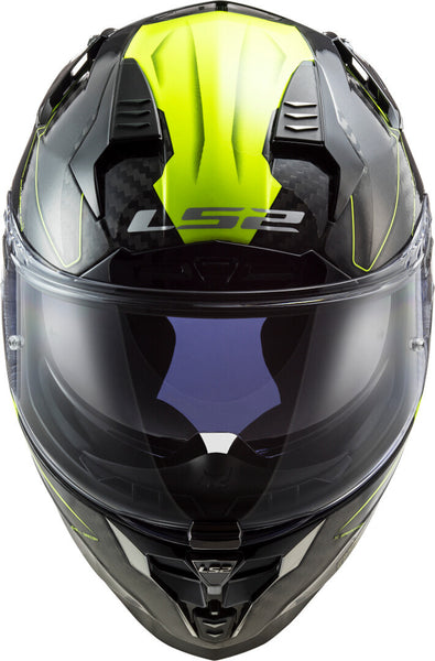 LS2 FF327 Challenger Carbon Fold Gloss Hi Viz Yellow Helmet– Moto