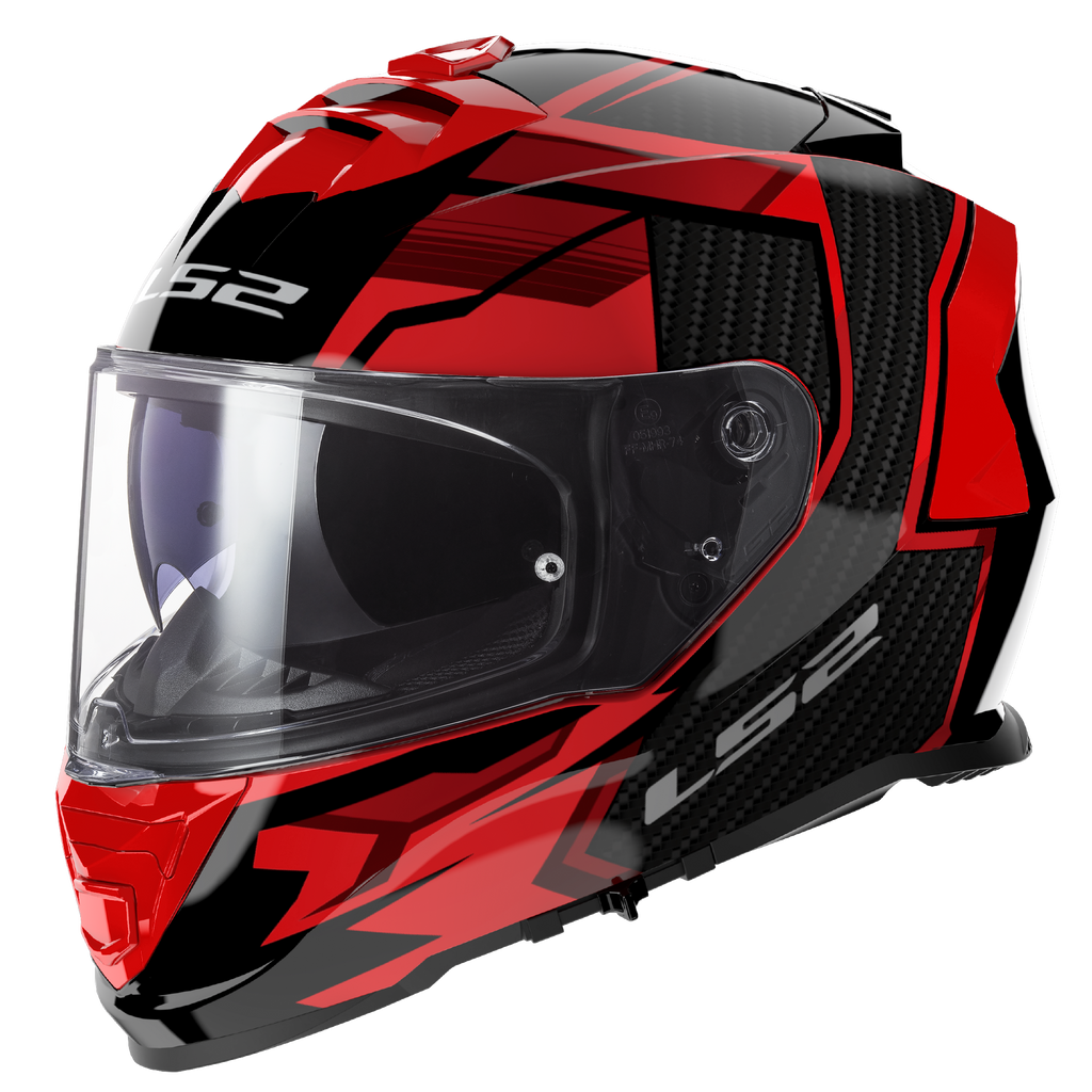 LS2 FF800 Storm II Tracker Black Red Gloss Helmet (D Ring)