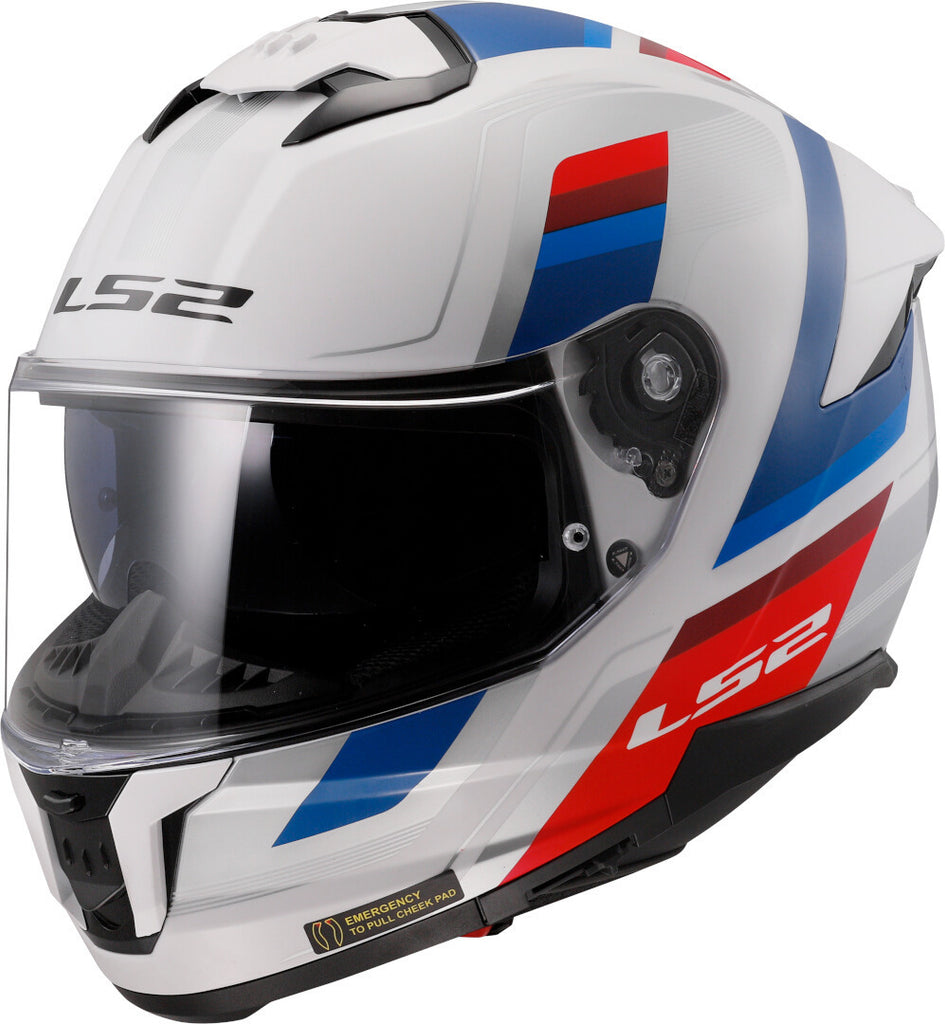 LS2 Stream II Vintage White Blue Red Gloss Helmet (D Ring)