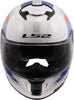 LS2 Stream II Vintage White Blue Red Gloss Helmet (D Ring)
