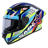 SMK Stellar Sports Uno Gloss Black Blue Yellow (GL254) Helmet