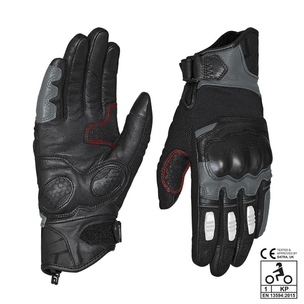 Viaterra Holeshot Short Motorcycle Riding Gloves (Gunmetal)– Moto
