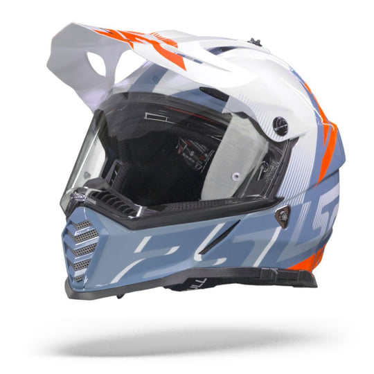 LS2 MX436 Pioneer Evo Evolve Gloss White Cobalt Blue Helmet