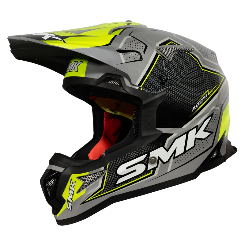 SMK Allterra Maverix Grey Black Yellow Gloss (GL624) Helmet