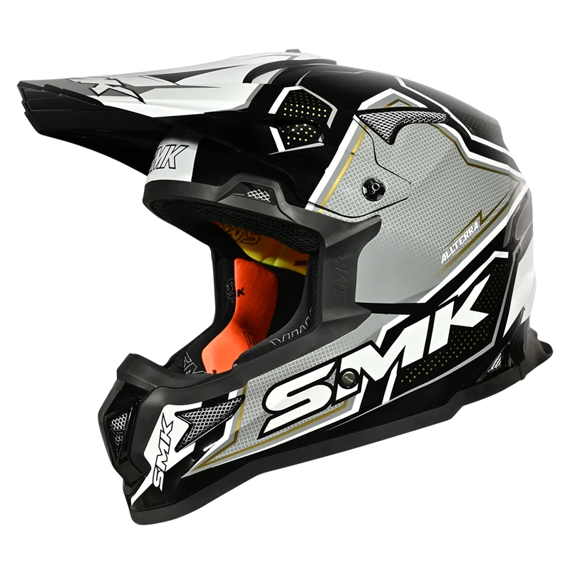 SMK Allterra Maverix Black Grey White Gloss (GL261) Helmet