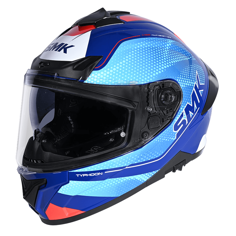 SMK Typhoon Mystic Gloss Blue Red (GL553) Helmet