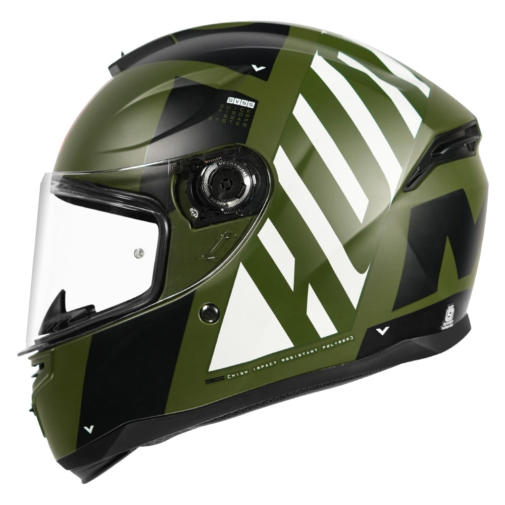 MT Hummer B Air Gloss Green Black White C6 Helmet