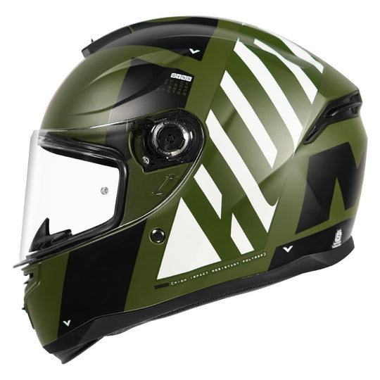 MT Hummer B Air Gloss Green Black White C6 Helmet