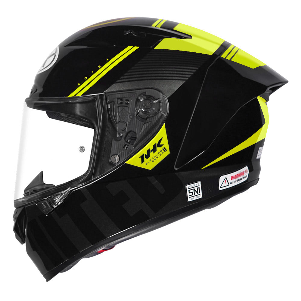 NHK GPR Tech Undisputed Gloss Black Yellow Helmet