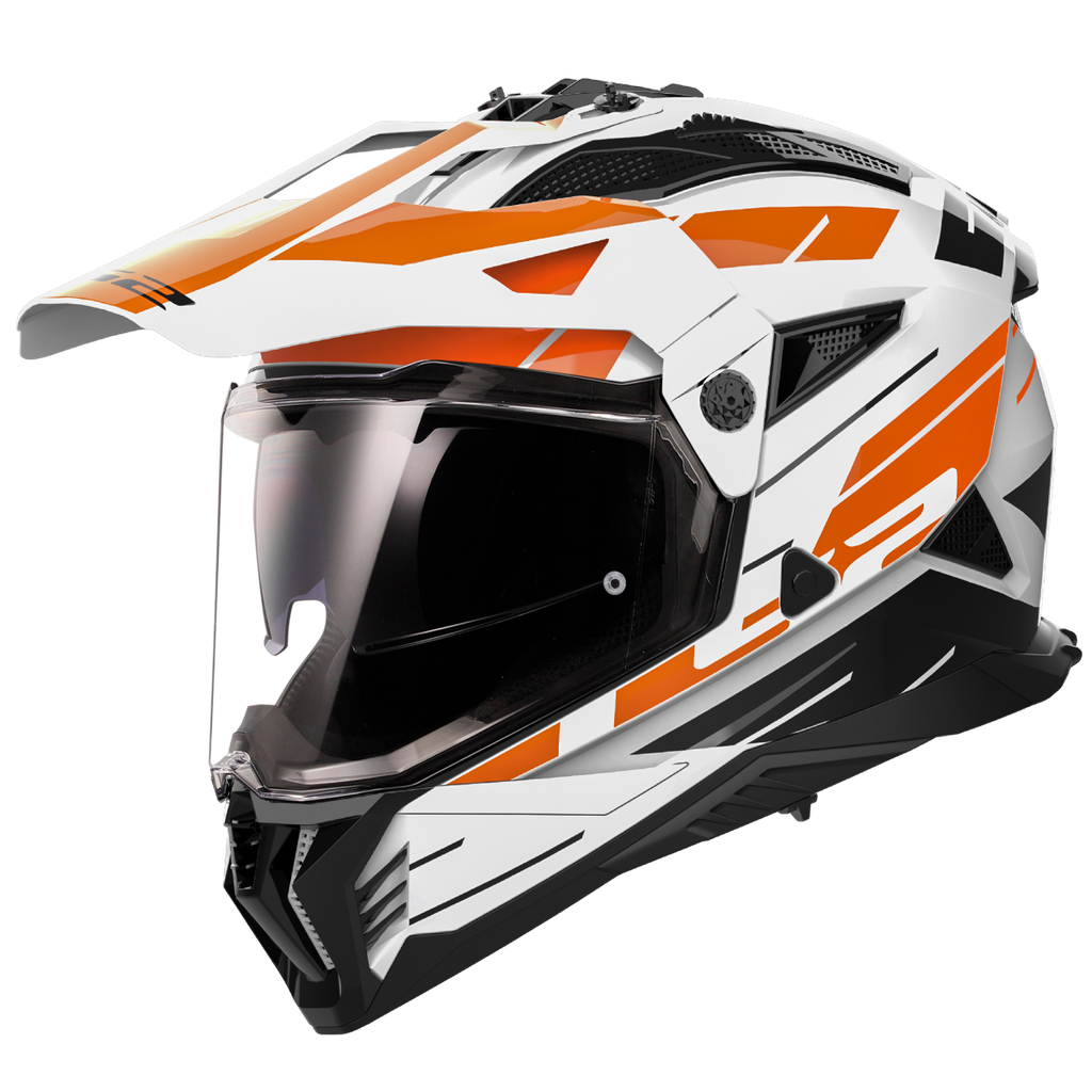 LS2 Pioneer II Namib Gloss White Orange Helmet