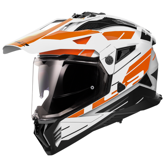 LS2 Pioneer II Namib Gloss White Orange Helmet