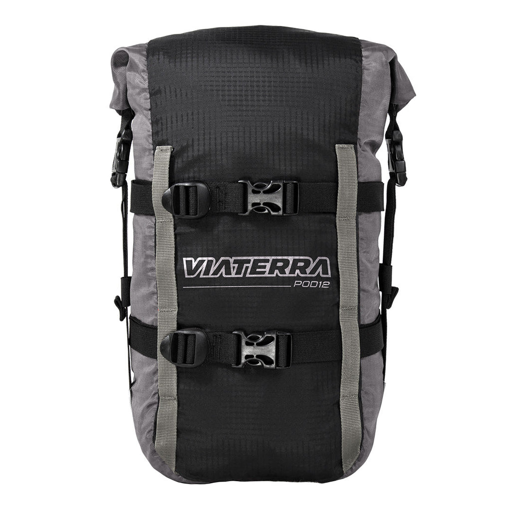 ViaTerra POD 100% Waterproof Motorcycle Tail Bag (12 Liters) Grey