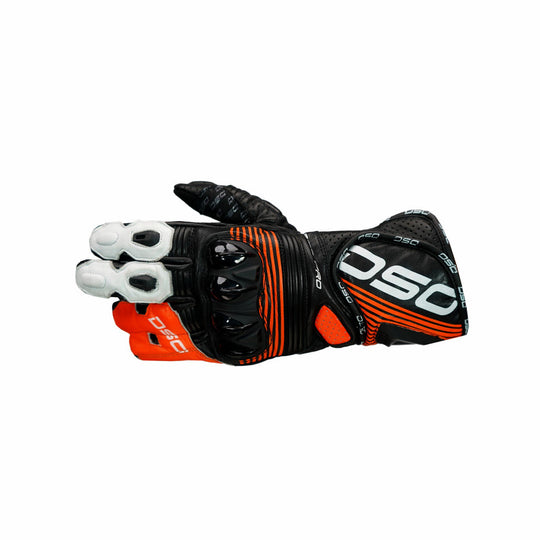 DSG Race Pro V1 Gloves (Black Red Fluro White)