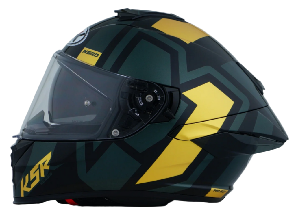 NHK K5R Shield Gloss Black Grey Gold Helmet