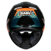 SMK Stellar Sports Fury Gloss Black Blue Orange Chameleon (GL257C) Helmet