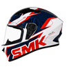 SMK Stellar Sports Fury Gloss White Blue Red (GL153) Helmet