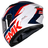 SMK Stellar Sports Fury Gloss White Blue Red (GL153) Helmet