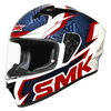 SMK Stellar Sports Fury Gloss White Blue Red (GL153) Helmet