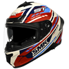 SMK Typhoon Sports Tourer Gloss White Red Blue (GL135) Helmet