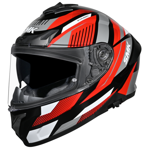 SMK Typhoon Sparko Gloss Black Red Grey (GL236) Helmet– Moto Central