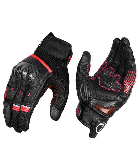 Rynox Tornado Pro 4 Gloves Carbon Edition (Black Red)