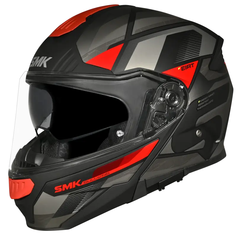 SMK Gullwing Venture Gloss Black Grey Red (GL263) Helmet
