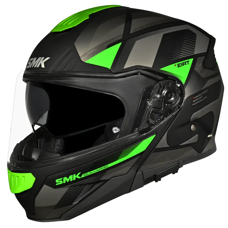 SMK Gullwing Venture Matt Black Grey Green (MA268) Helmet