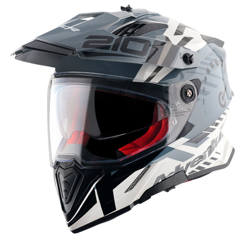 AXOR XCross Dual Visor Speedometer Gloss White Grey Helmet