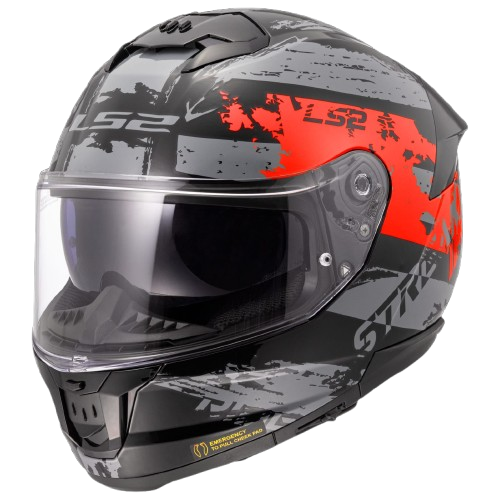 LS2 Stream II Noisy Red Black Gloss Helmet (D Ring)