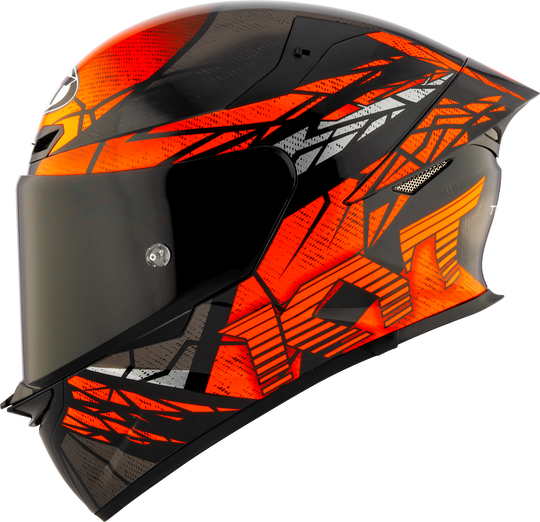 KYT TT Revo Combustion Black Orange Gloss Helmet