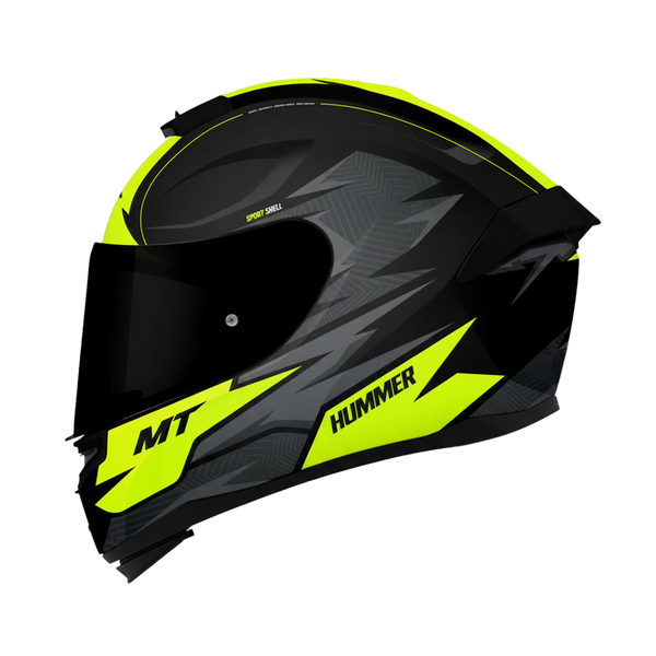 MT Hummer B Shine Gloss Black Fluro Yellow B3 Helmet– Moto Central