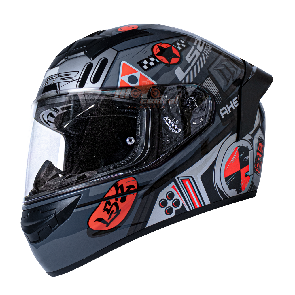 LS2 FF352 Big One Grey Hi Viz Orange Gloss Helmet