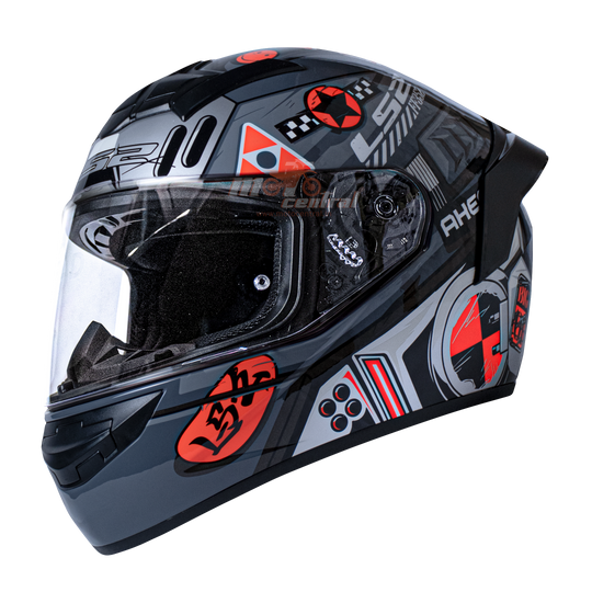LS2 FF352 Big One Grey Hi Viz Orange Gloss Helmet