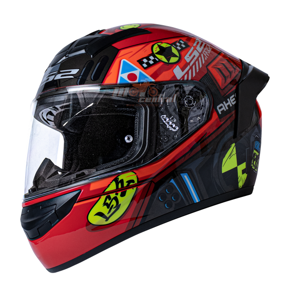 LS2 FF352 Big One Red Hi Viz Yellow Gloss Helmet– Moto Central