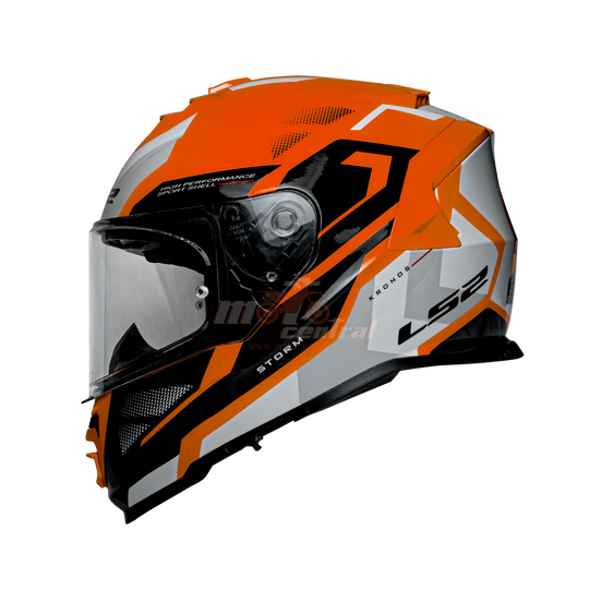 LS2 FF800 Storm II Kronos Orange White Black Gloss Helmet (D Ring)